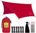Crimson Red Hammock Rain Fly Waterproof Camping Tarp - Ultralight