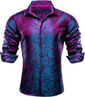 Barry.Wang Men's Paisley Silk Dress Shirts for Vintage Appeal