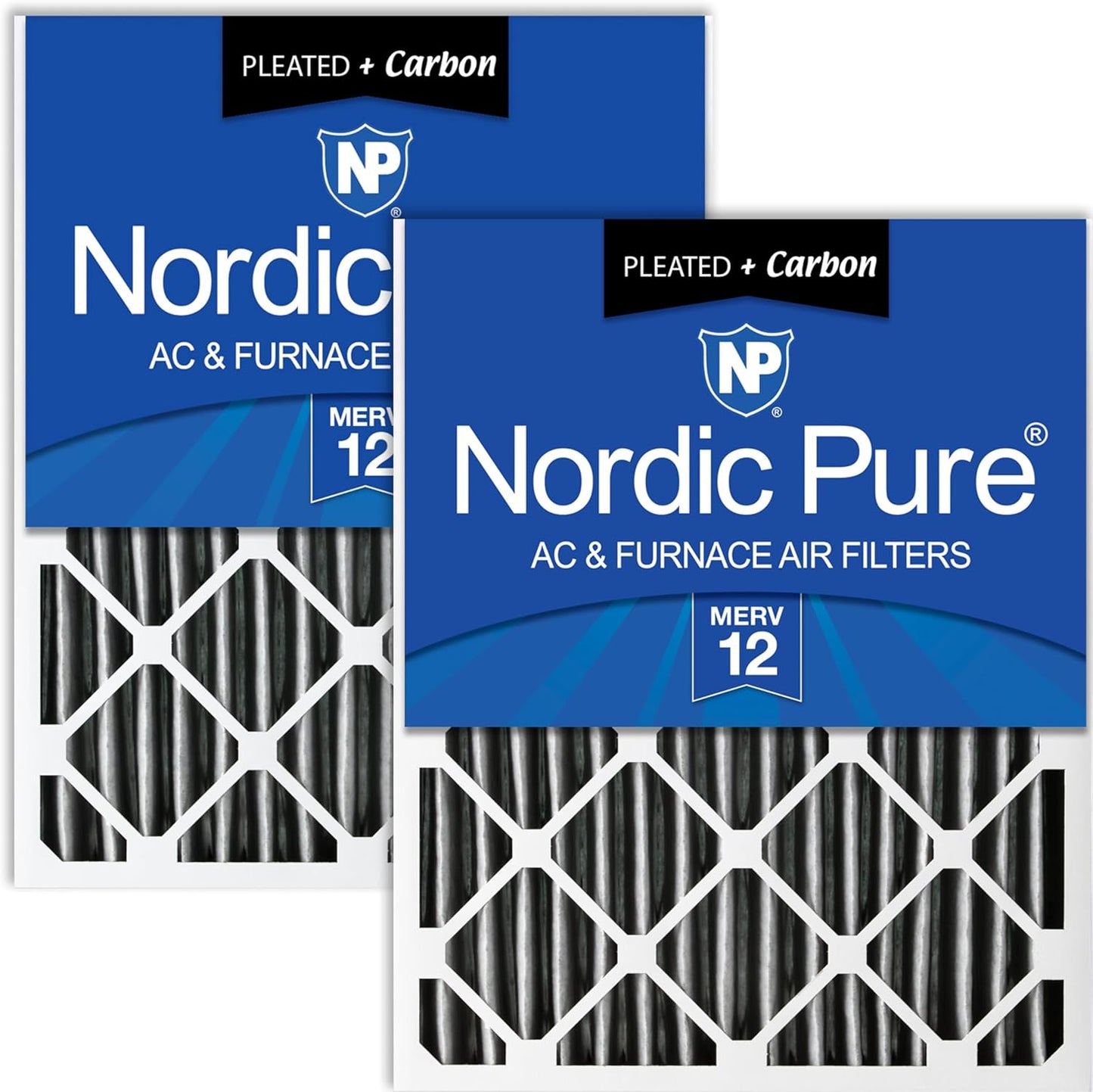 Nordic Pure 16x20x4 Pleated Air Filter MERV 12 with Carbon