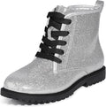 Girls/Boys Ankle Combat Boots with Side Zipper and Lace-Up - Easy