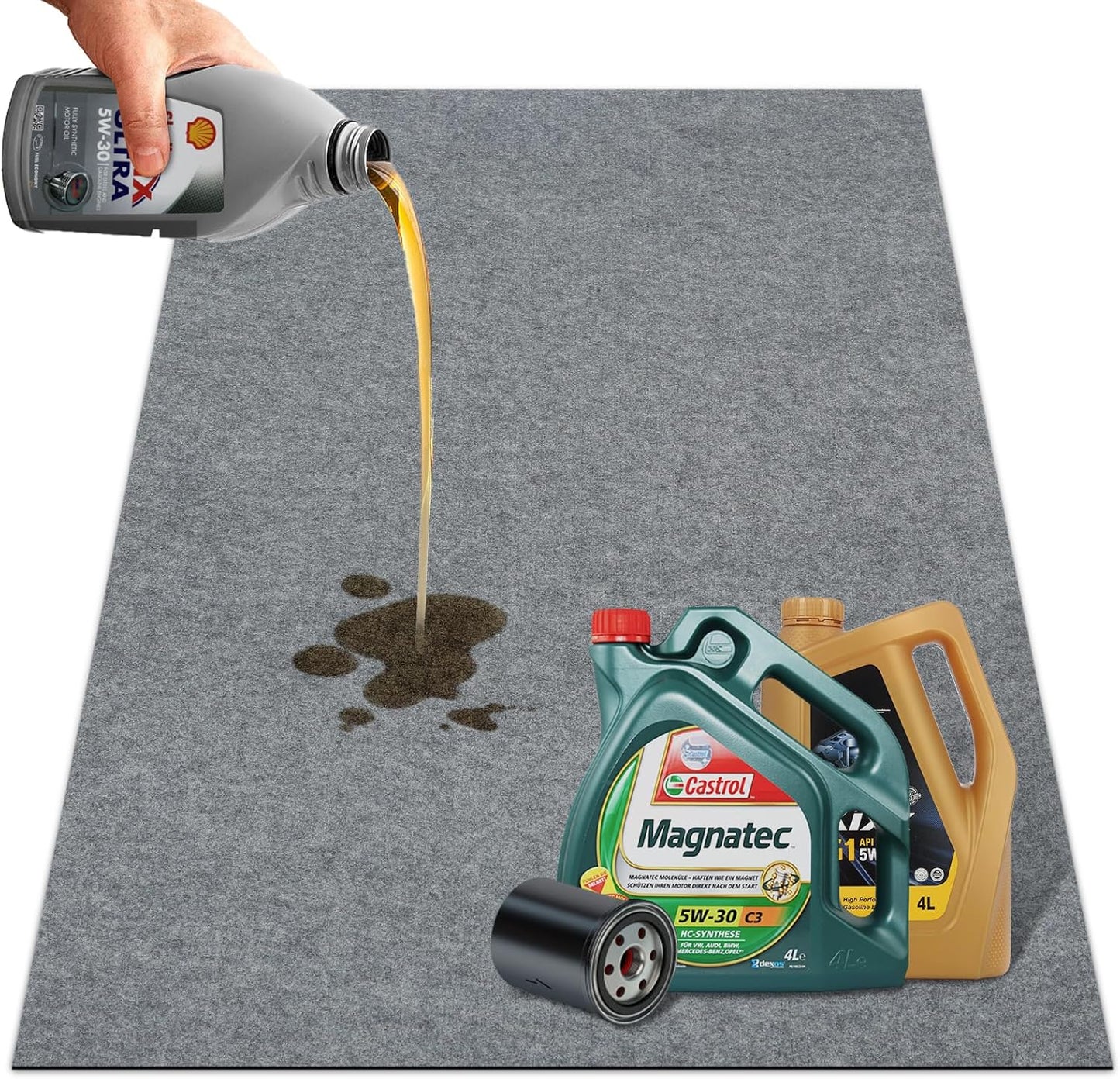Oil-Spill Absorbent Garage Mat - Protects Floors!