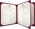 Goodsmart Columbia Casebound Menu Covers 5-Pack, Burgundy Premium Faux