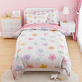 Floral Comforter Set Twin Size 68x86in for Kids - Cozy Microfiber