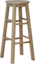 Linon Zeke Grey Wash Barstool with Round Seat for Comfort
