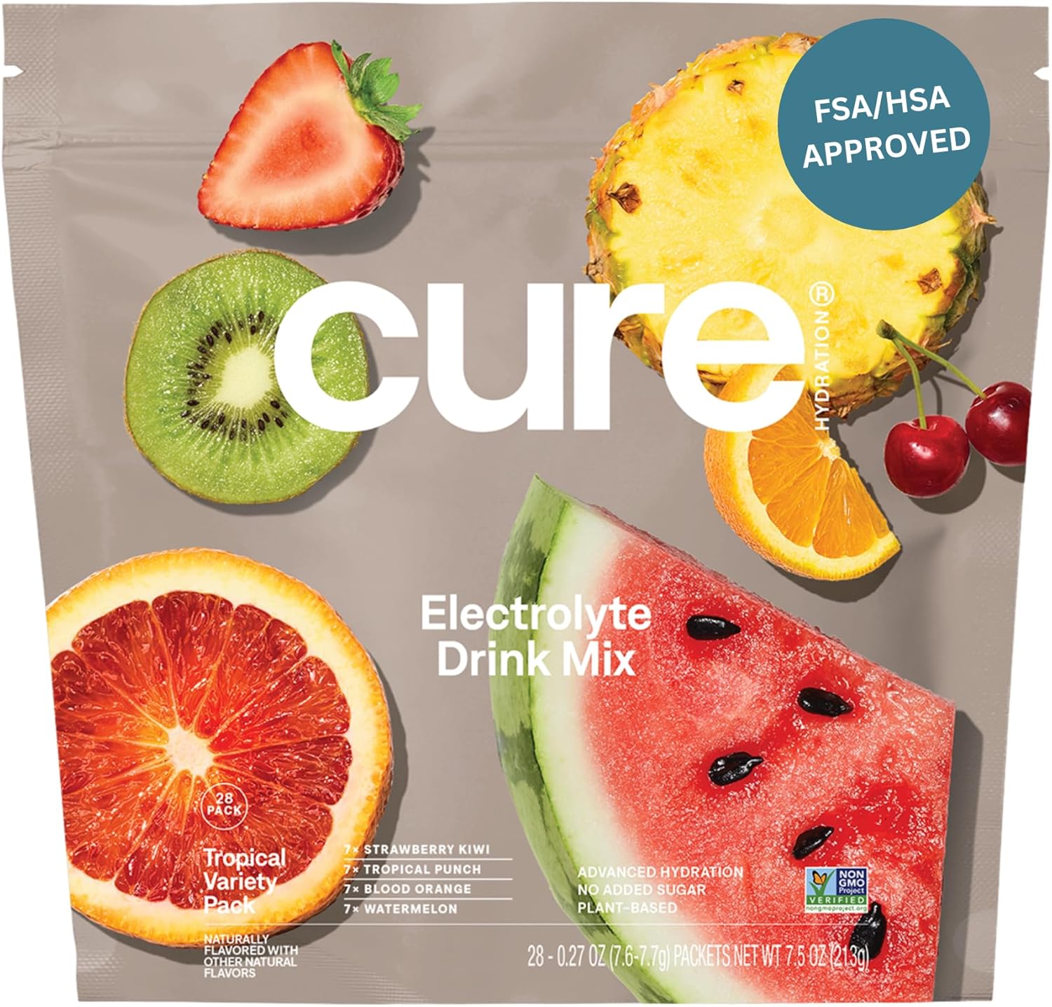 Cure Hydration Plant-Based Electrolyte Drink Mix for Dehydration