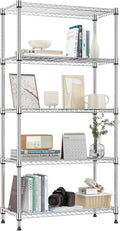 1250 lbs 5 Tier Metal Storage Shelf - Space-Saving Heavy Duty Rack