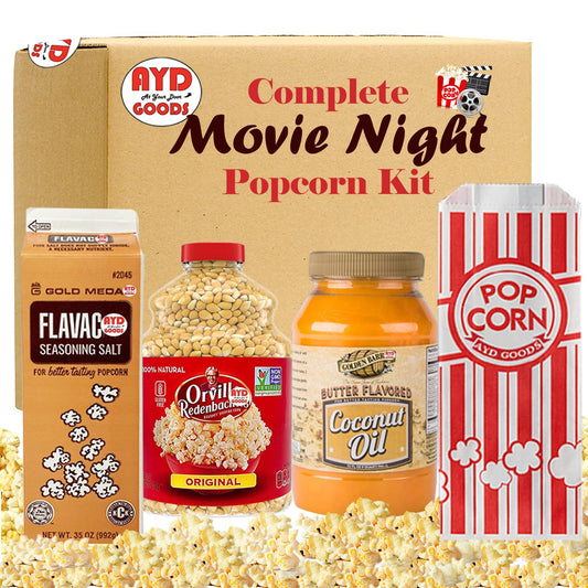 Movie Night Magic: AYD Popcorn Kit w/ Butter Oil, Salt & Bags