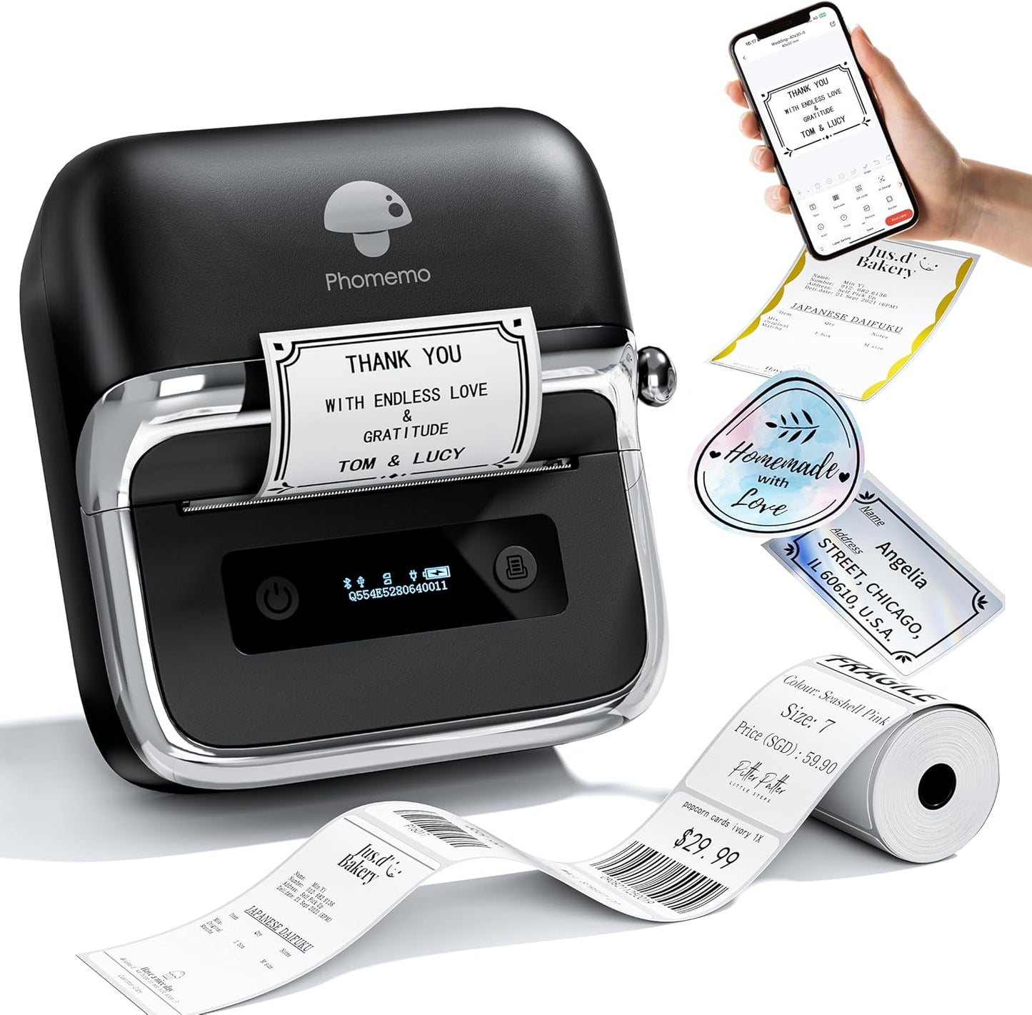 Phomemo M250 Label Maker - Portable 3 Inch Thermal Printer