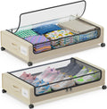 Under Bed Storage with Wheels 2-Pack - XXL 60L Rolling Organizers