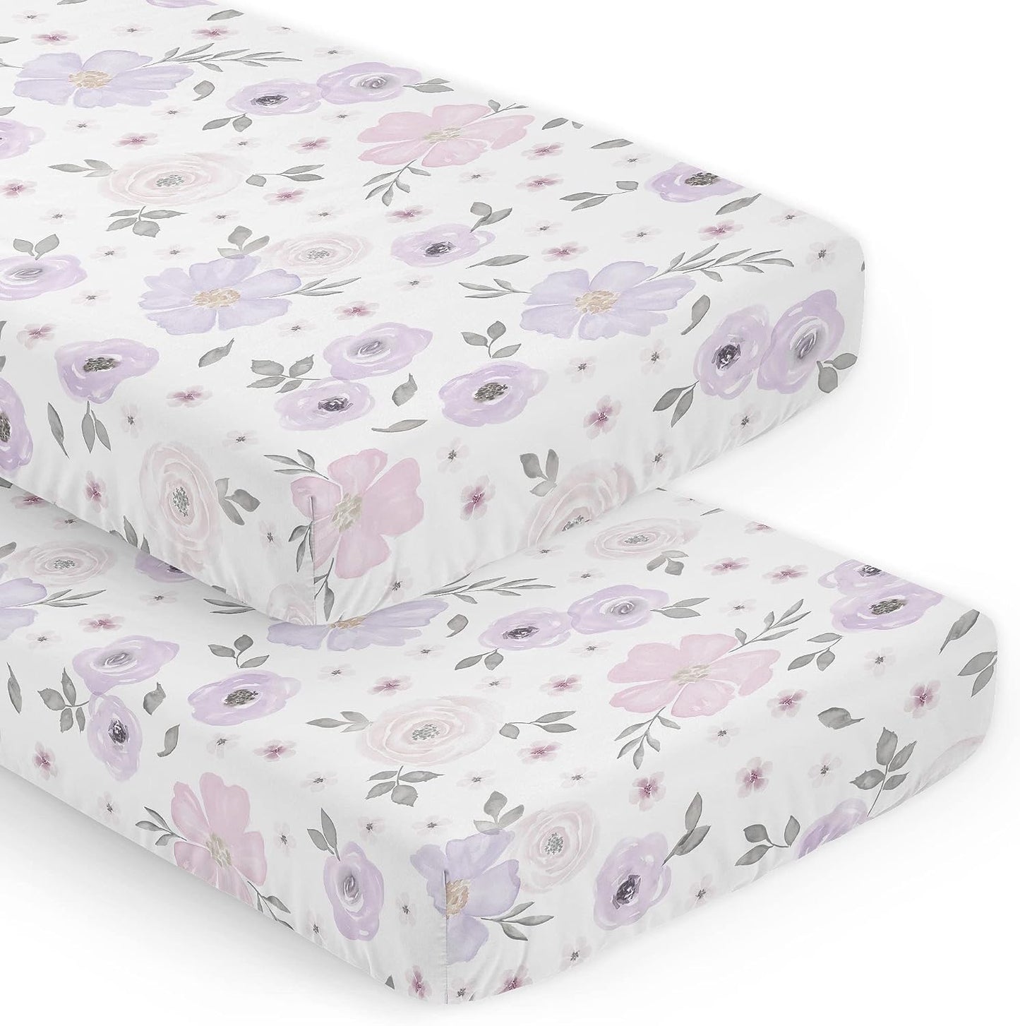 Sweet Jojo Designs Baby Crib Sheets Set for Girls - Floral