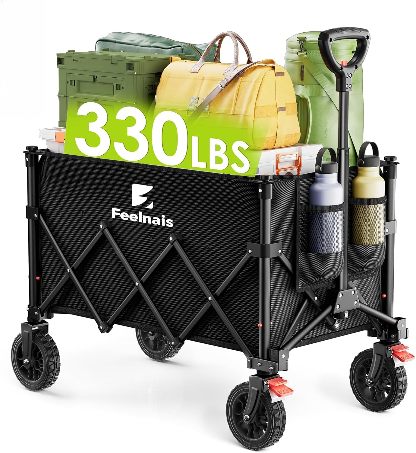 Collapsible Wagon with Wheels for Grocery and Camping Needs
