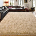 Shag Living Room Rug 5x7 Beige - Ultra Soft Fluffy Area Rug