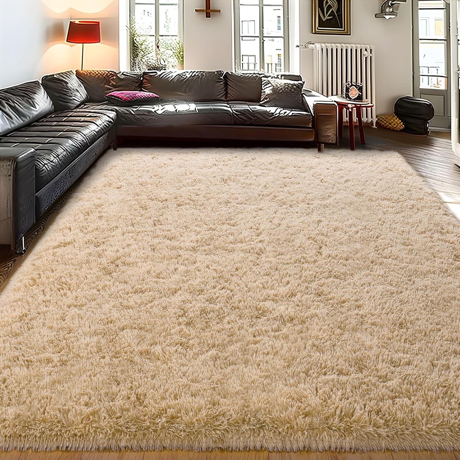 Ultra Soft Shag Living Room Rug 5x7 for Cozy Home Decor
