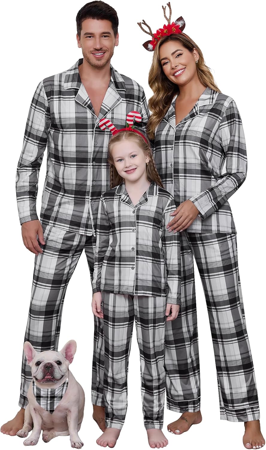 Family Matching Pajamas Set Long Sleeve Soft Lounge Sleepwear