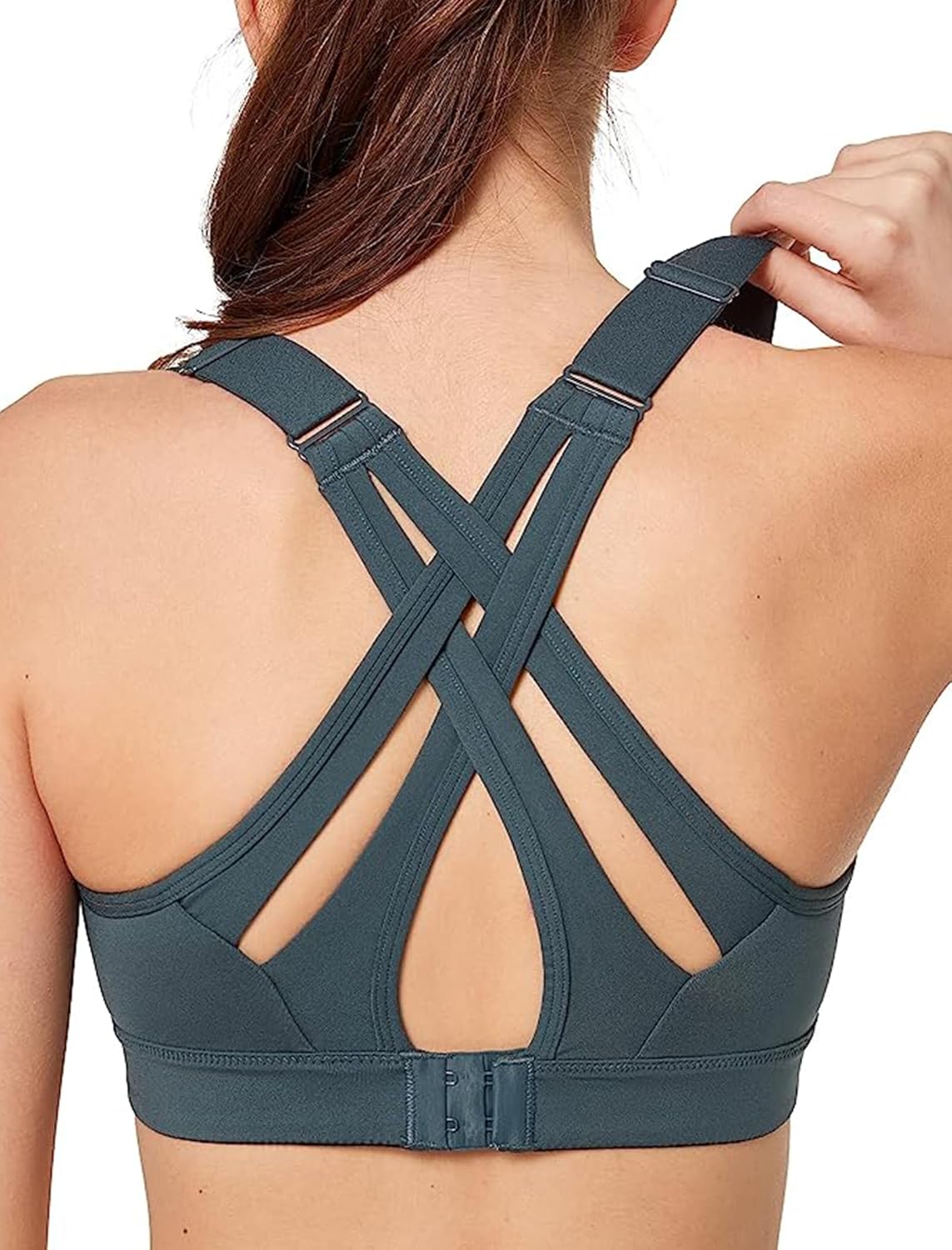 Yvette High Impact Sports Bra with Adjustable Criss Cross Back