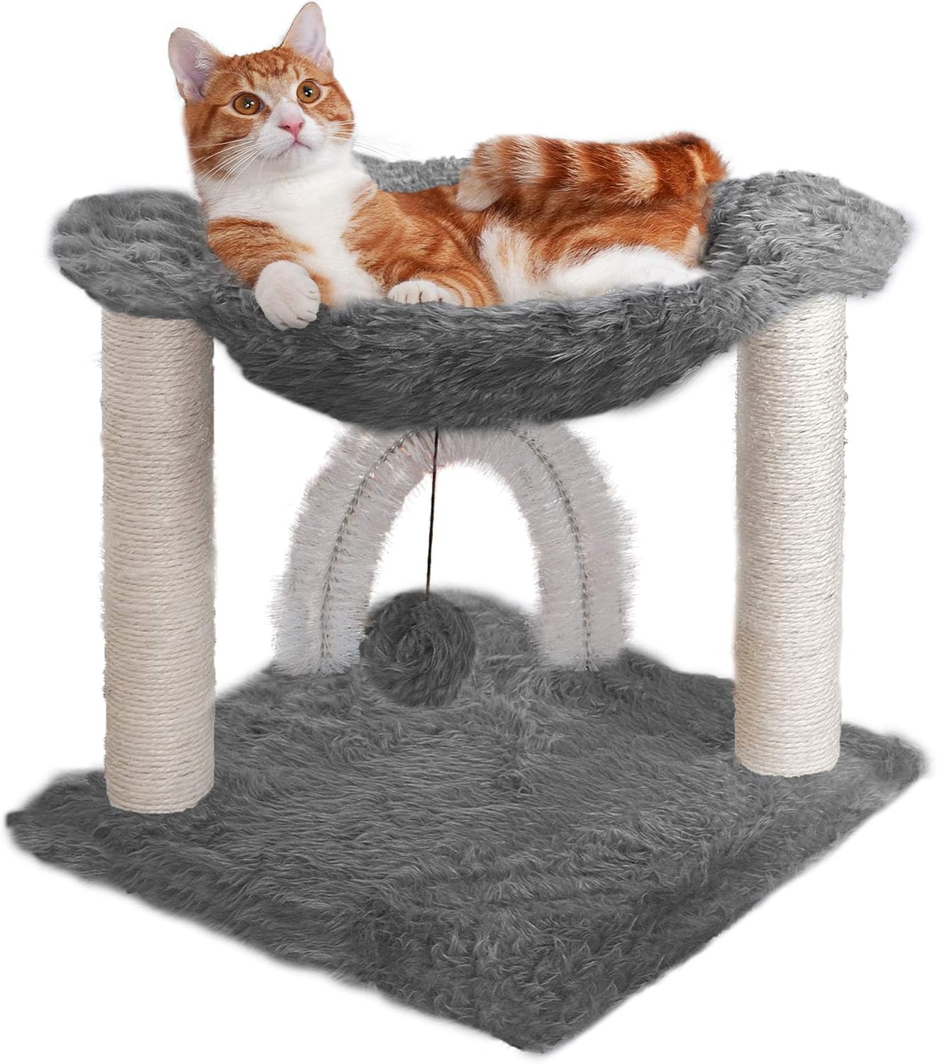 Furhaven 15.75in Tall Playground for Indoor Cats with Hammock