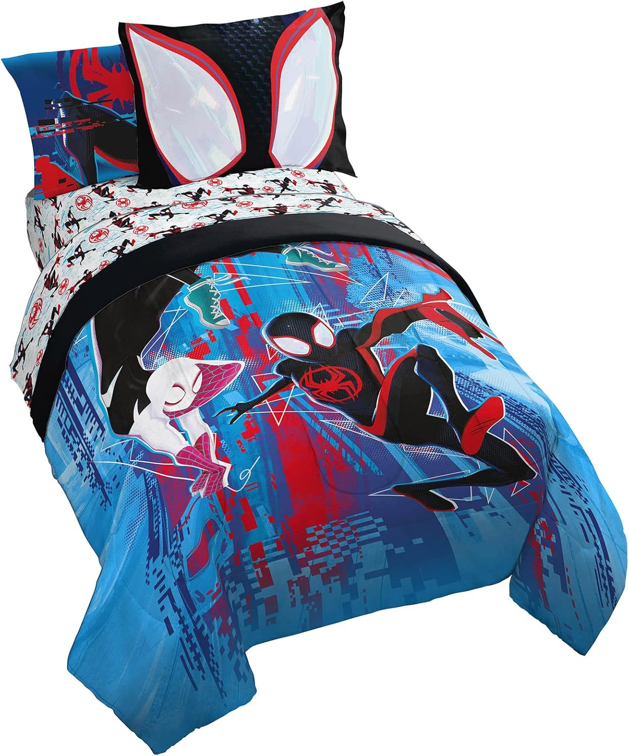 Marvel Spiderman Across The Spider-Verse Twin Bed Set - Fun Design