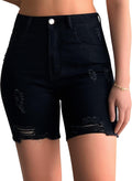 roswear Womens Casual Summer Ripped High Waisted Shorts (Style 1PC2)