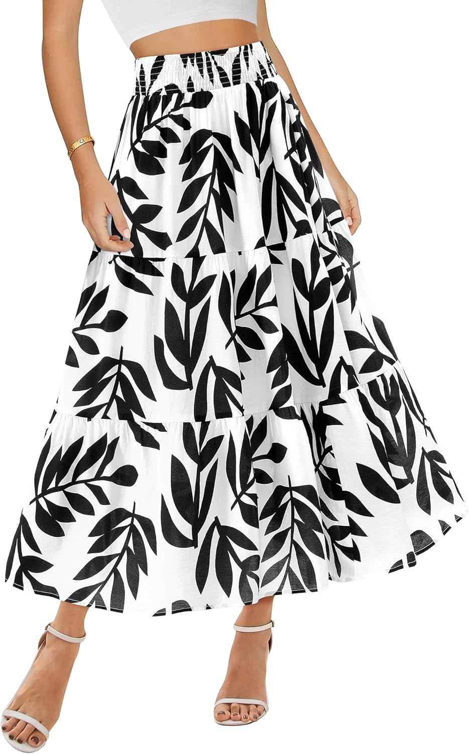 Floral Print Maxi Skirt for Women - Boho A-Line Style