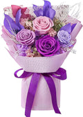 Preserved Roses Bouquet - Long-Lasting Purple Forever Flowers