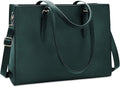 Laptop Bag for Women 15.6in Waterproof Leather Tote - Deepgreen