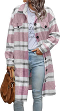 PRETTYGARDEN Womens Plaid Shacket Jacket - Cozy Fall/Winter Layer Size