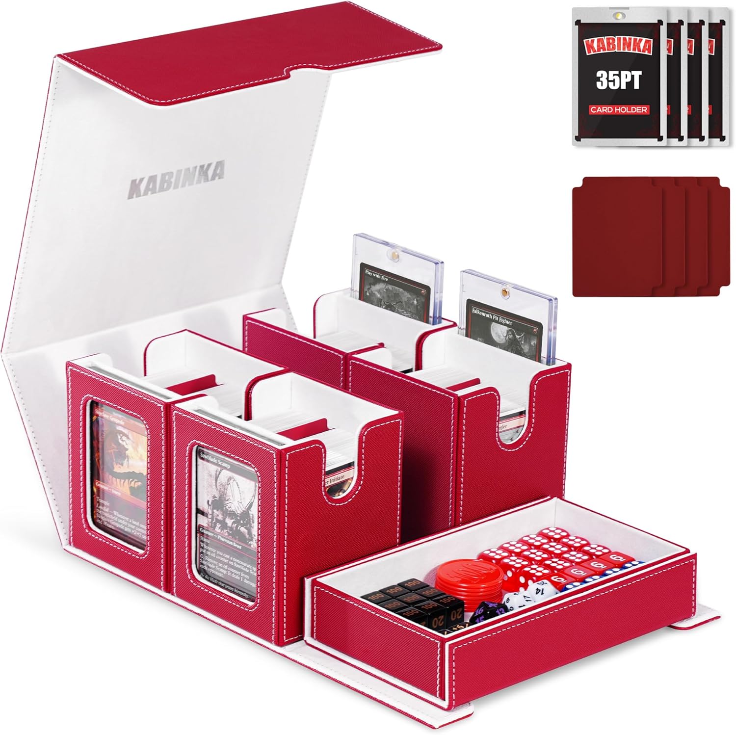 Card Deck Box for MTG with Commander Display and Storage