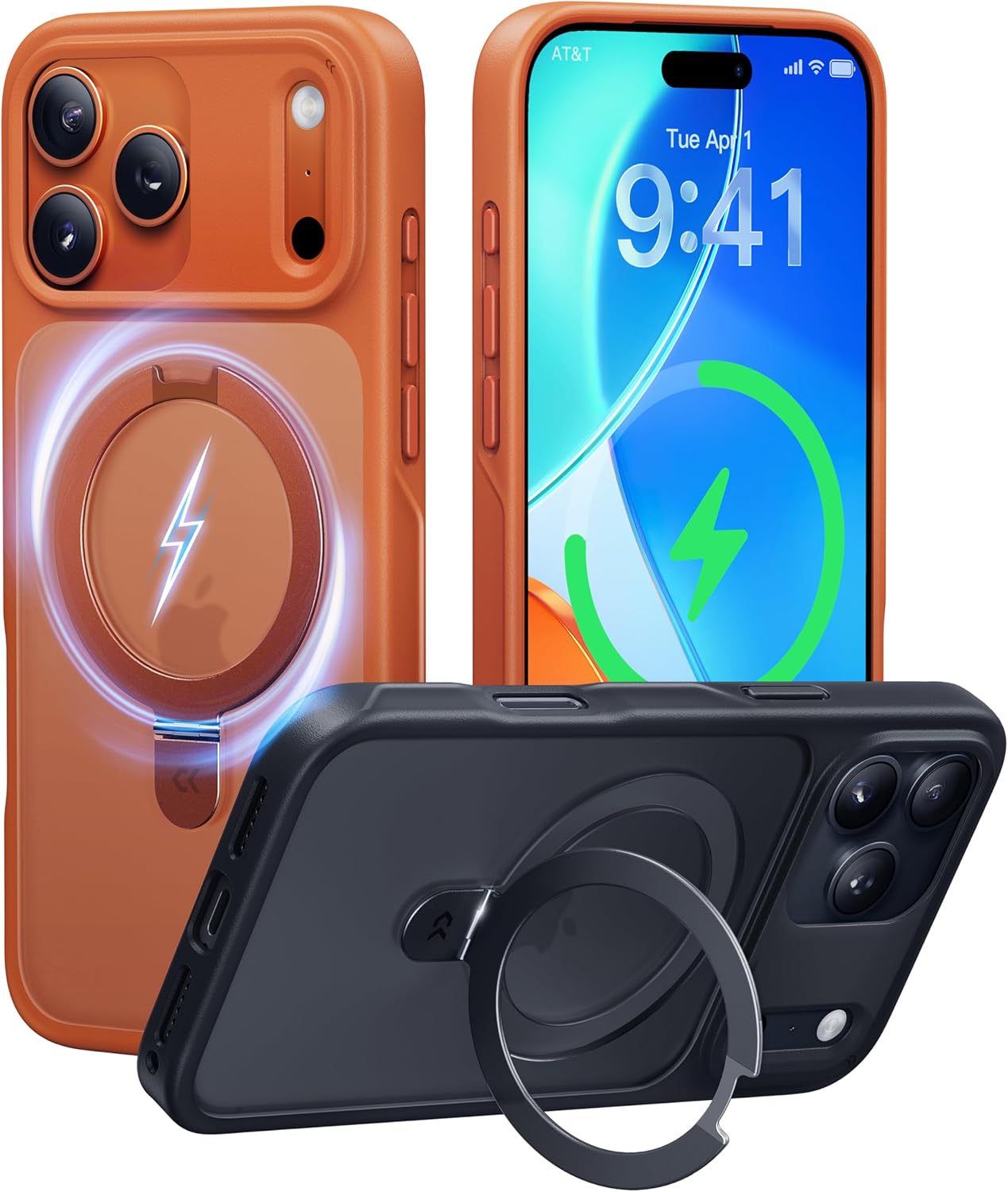 CASEKOO 17 Pro Max Case with Magnetic Ring Stand for Protection