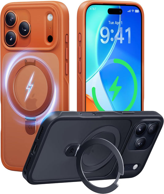 CASEKOO 17 Pro Max Case with Magnetic Ring Stand for Protection