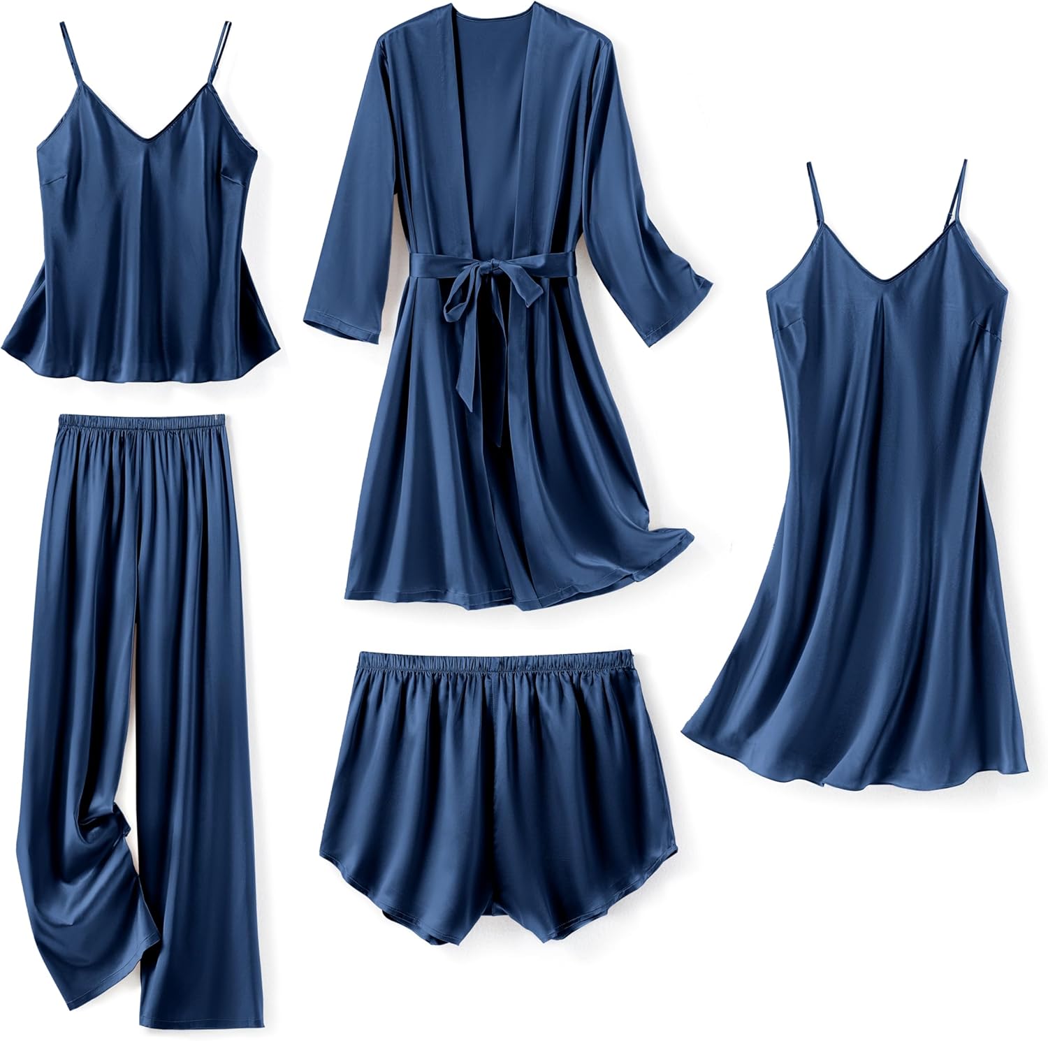 Luxurious 5Pcs Silk Pajamas Set for Women by SAPJON