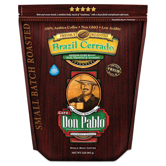 2LB Don Pablo Brazil Cerrado Whole Bean Coffee - Rich Medium Dark Roast