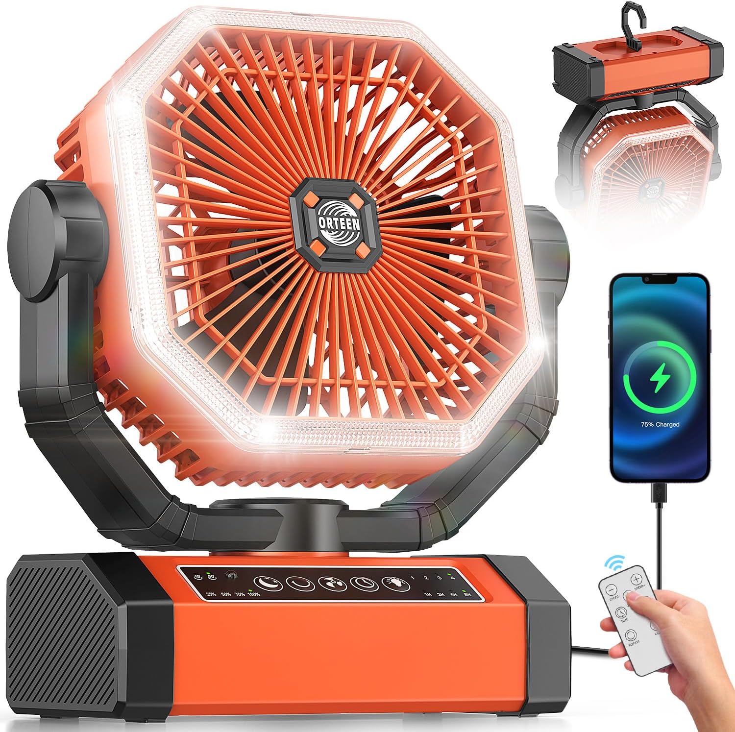 Battery Powered Fan - 9-Inch Rechargeable Fan for Camping