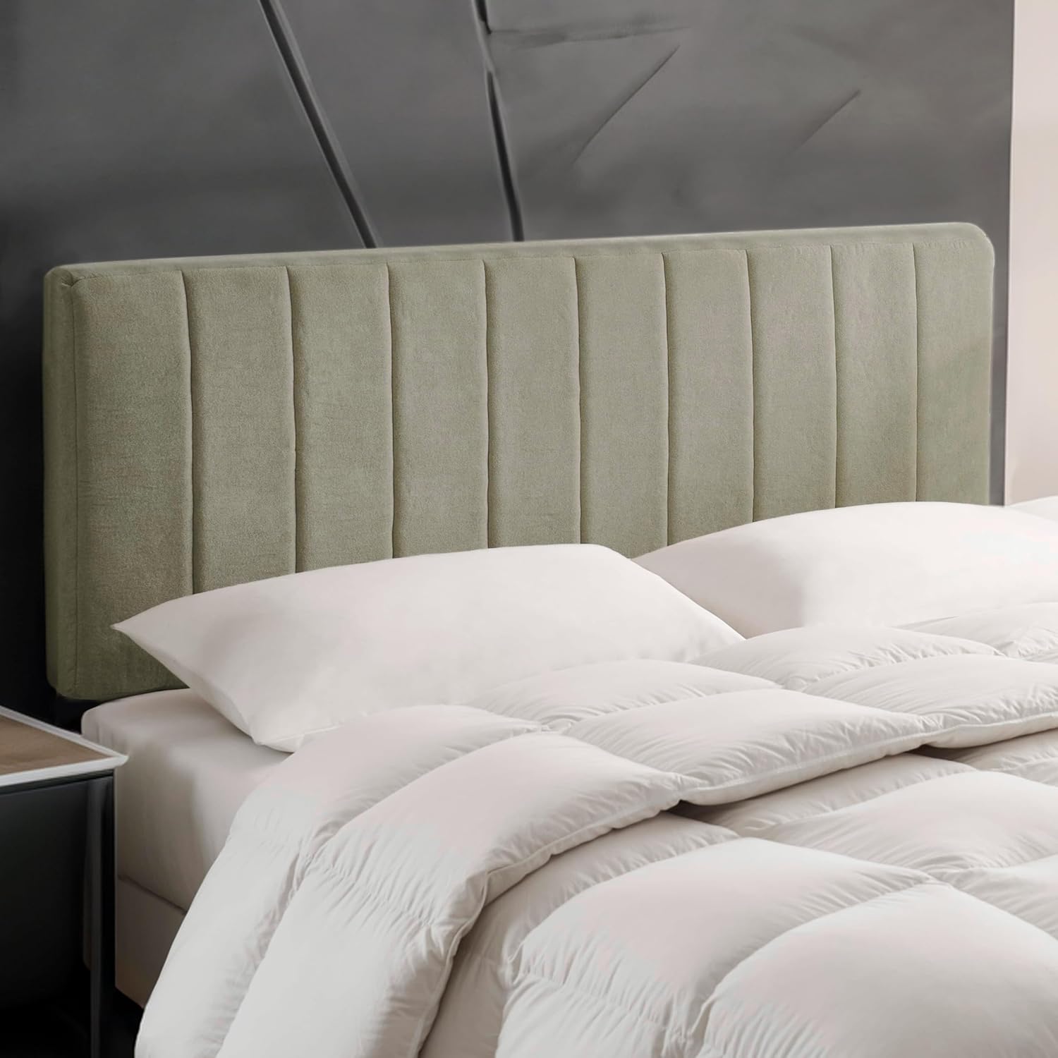 Upholstered Full Headboard - Easy Assemble Olive Green Design