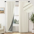 Pitalk 72 in Blackout Curtains Pair - Room Darkening Linen Look