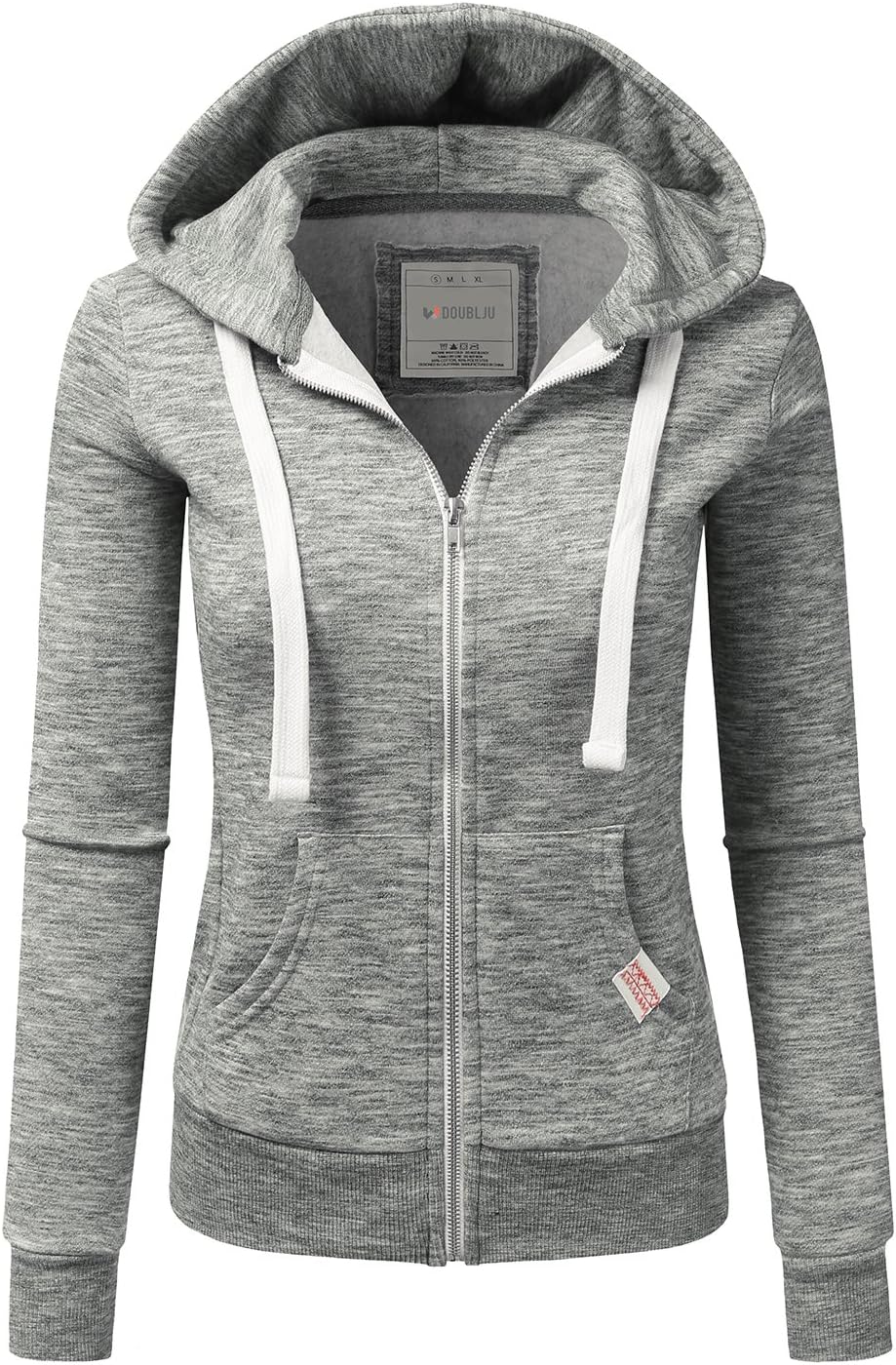 DOUBLJU Lightweight Thin Zip-Up Hoodie Jacket for Women Plus Size