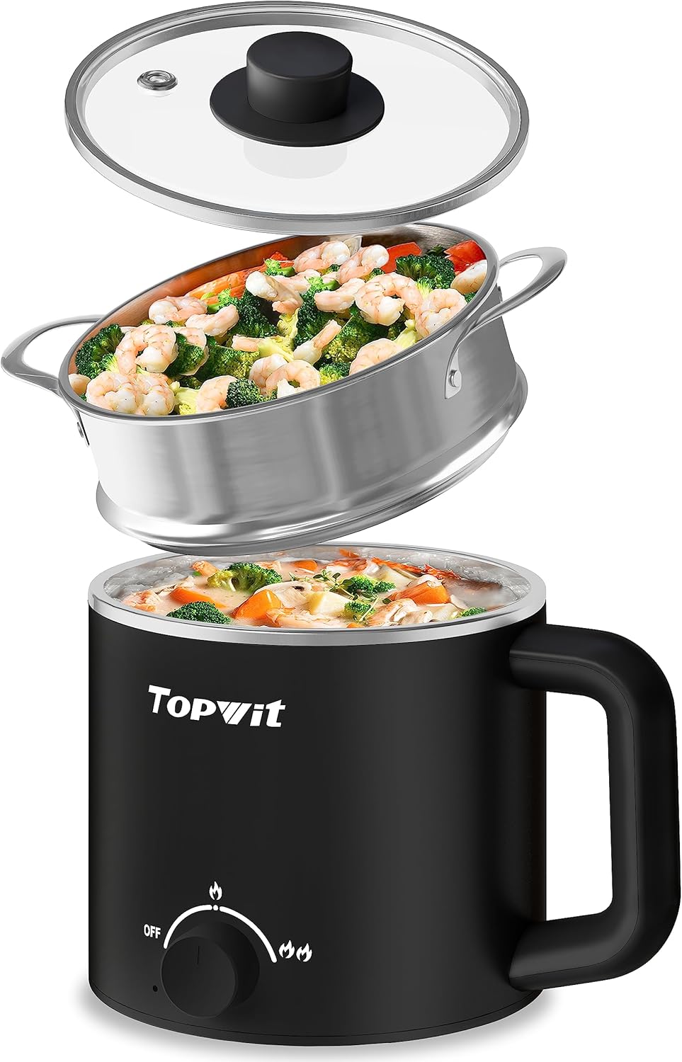 Topwit Hot Pot Electric Cooker for Ramen, Pasta, and Soup