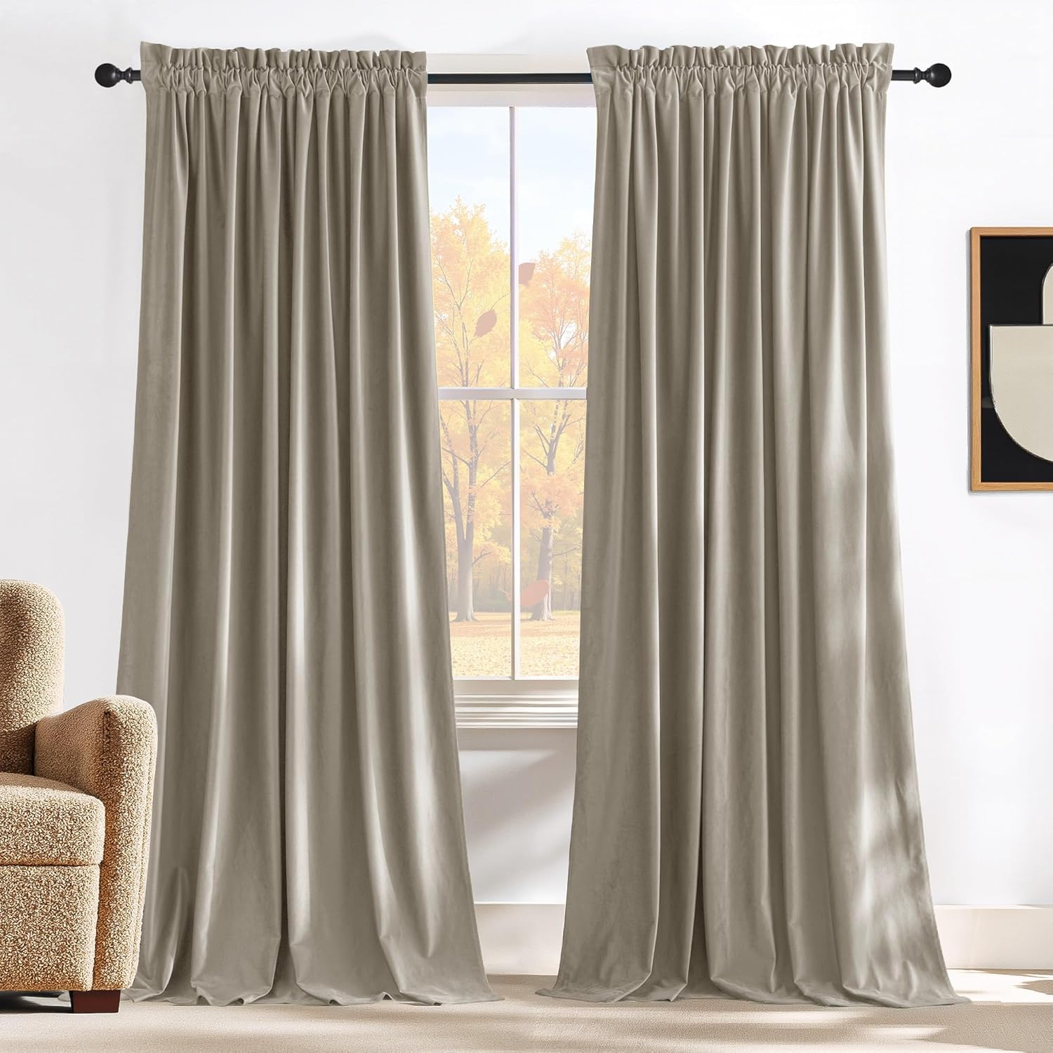 NICETOWN Velvet 102 in Long Curtains for Sound and Sunlight Control