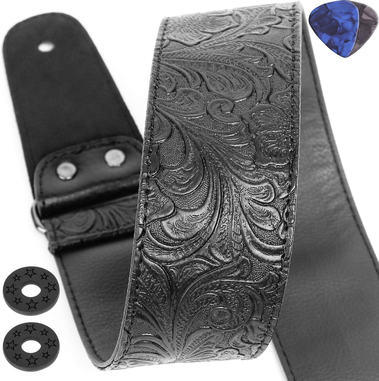 Vintage Western Print Guitar Strap - Wide Range Adjustment - Anwenk