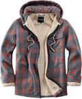 Elesuit Men's Full Zip Fleece Flannel Jacket Shirt Plaid with Hood