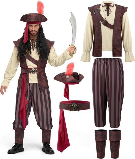 Caribbean Pirate Costume for Men - Perfect for Halloween Fun