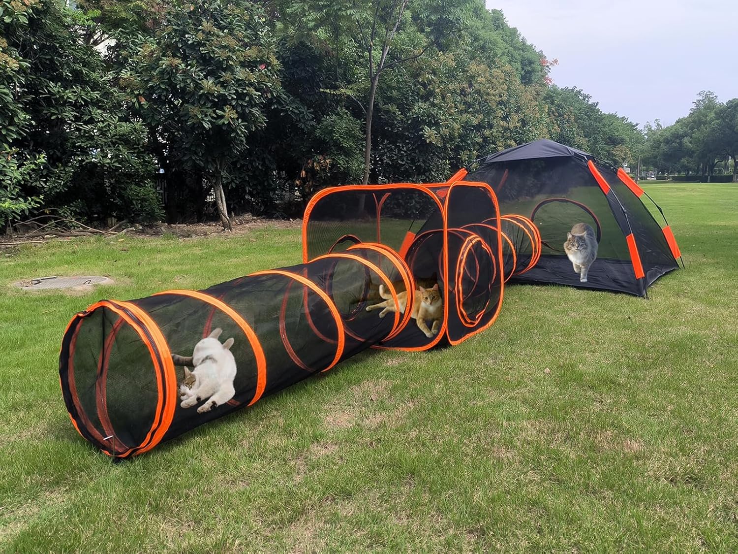 4 in 1 Pet Cat and Dog Tunnel Tent for Outdoor Fun and Safety