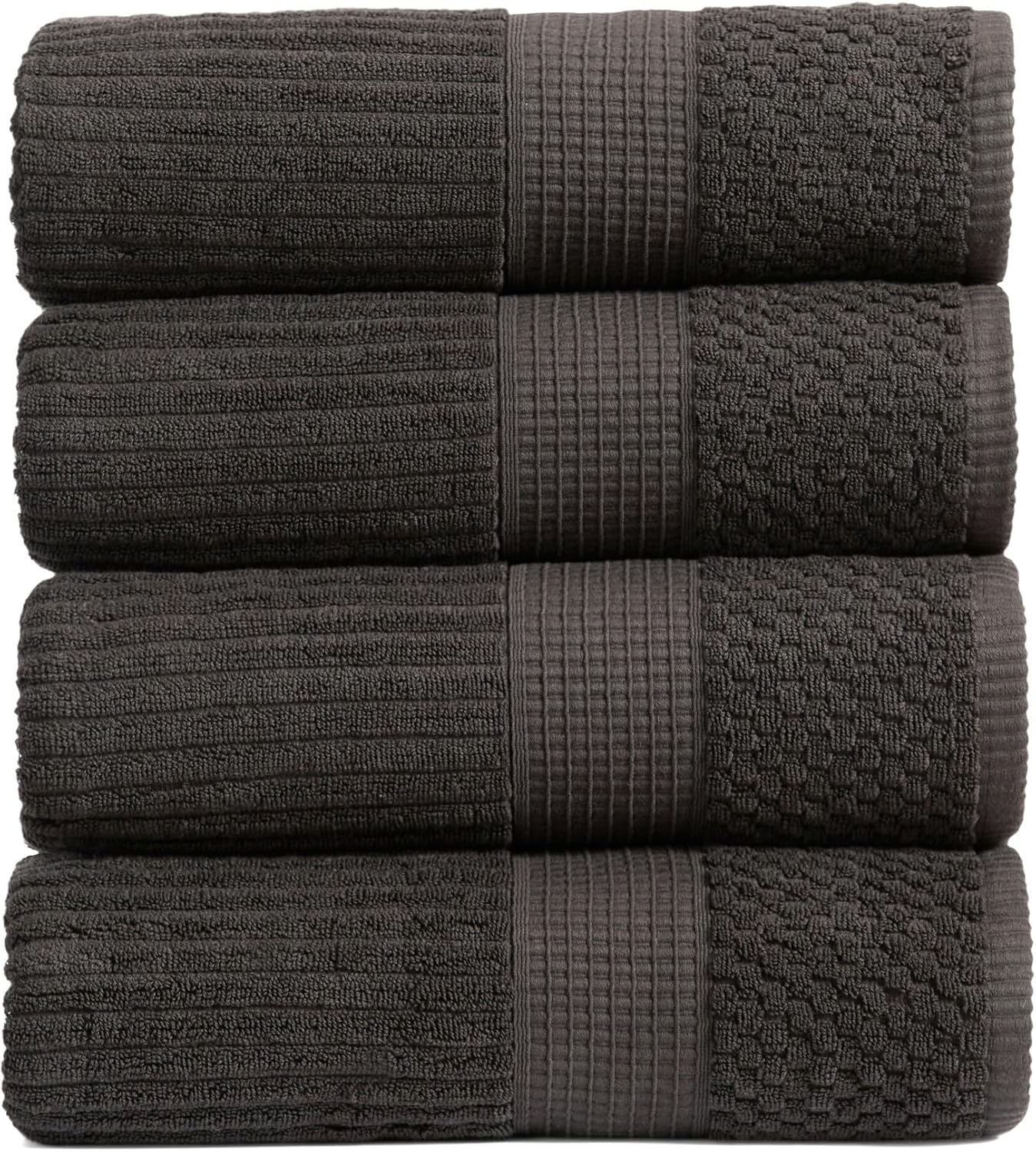 100% Cotton Bath Towel Set of 4 - Super Soft & Absorbent