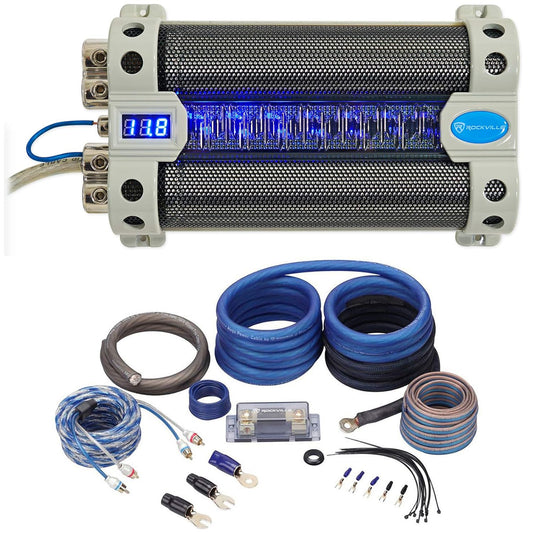 Rockville RFC30F 30 Farad Capacitor with Complete Amp Kit