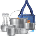 17-Piece Stainless Steel Camping Cookware Set for Outdoor Dining
