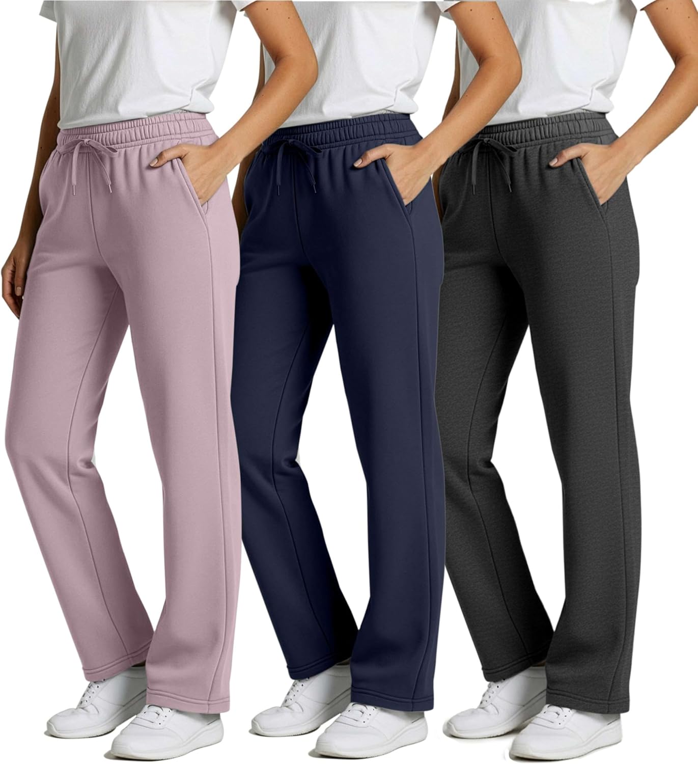 Women's Fleece Sweatpants 3 Pack for Comfort and Style