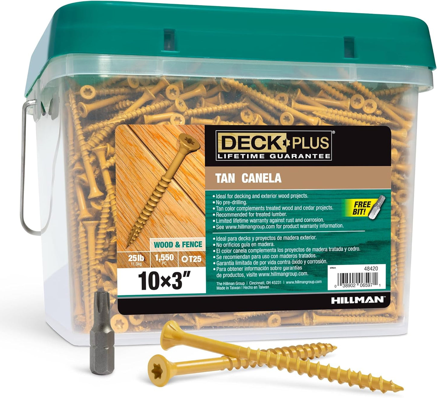 Deck Plus 3 Inch Epoxy Coated Exterior Wood Screws for Durability