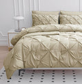 Lane Linen Full Size Bedding Comforter Set - 7 Piece Pintuck Linen