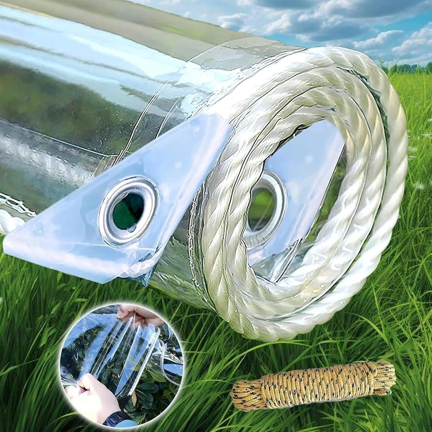 8ft x 12ft Heavy Duty Clear Tarps for All Weather Protection
