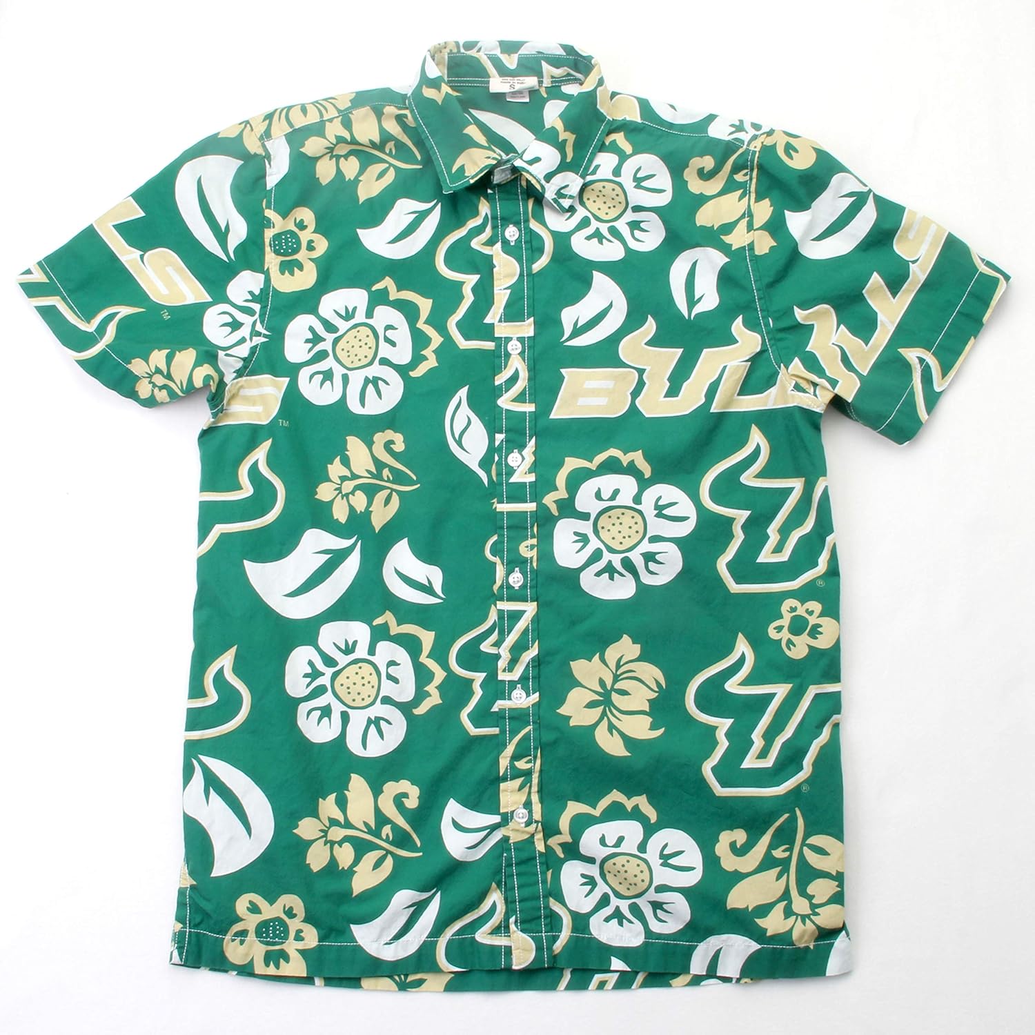 NCAA Mens Hawaiian Floral Button Down Shirt for Game Day Style