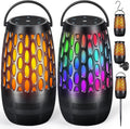 Upgraded Outdoor Speakers with Flame & RGB Lights - 10W Stereo